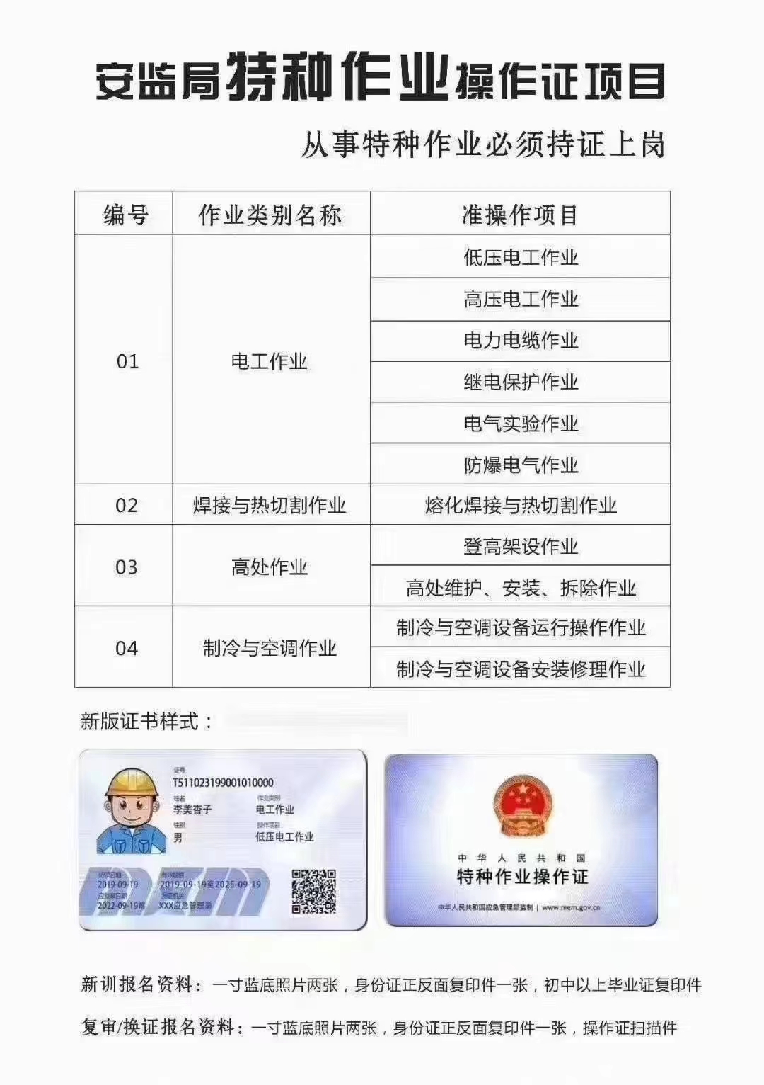 應(yīng)急管理廳 安監(jiān)局特種作業(yè)證報(bào)名考試，高低壓電工、高空作業(yè)證、焊工證